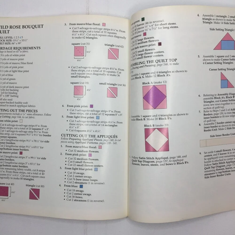 Leisure Arts Quick-Method Quilts Book Quilting Sewing Diagrams Patterns Designs